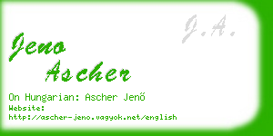 jeno ascher business card